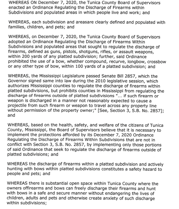 Firearm Ordinance Resolutions